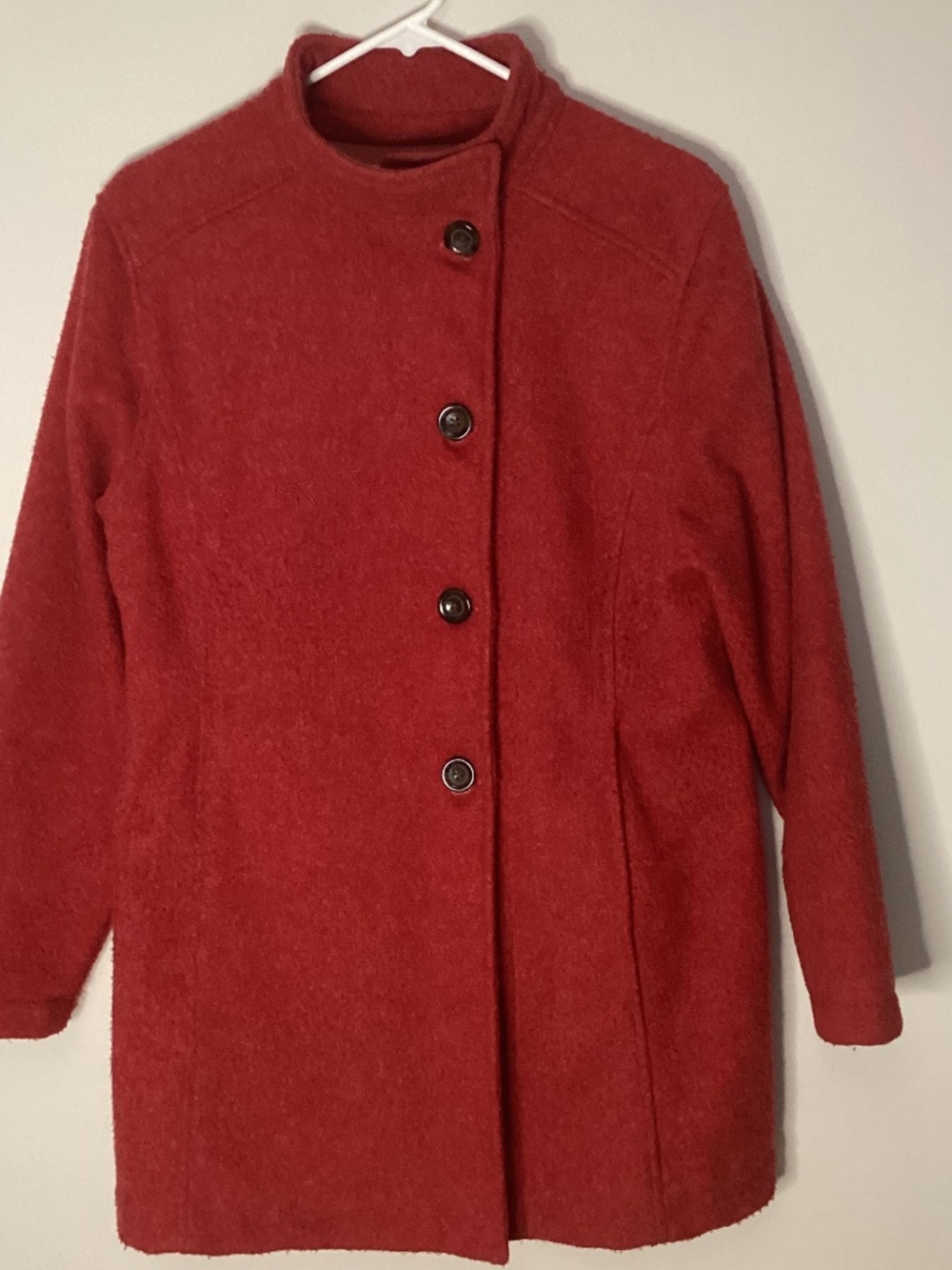 Stormy Kromer Mackinaw Coat Peacoat Wool Blend Jacket Red Large Womens USA Some